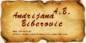 Andrijana Biberović vizit kartica